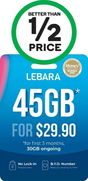 Woolworths Lebara $29.90 Starter Pack‡ offer