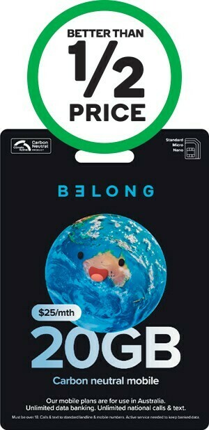 Woolworths Belong $25 Sim Starter Kit~ offer