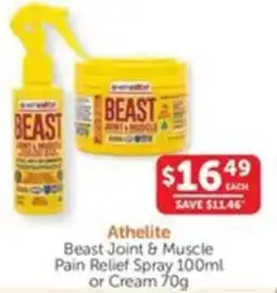 WHOLELIFE catalogue Beast Joint & Muscle Pain Relief Spray or Cream offer