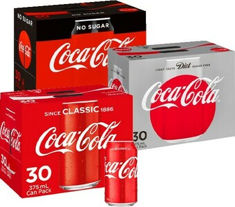 BIG W Coca-Cola 30-Pack Can Varieties 375ml offer
