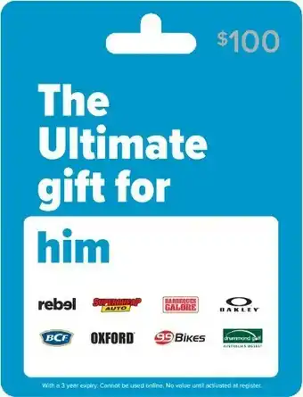 BIG W Ultimate for Him $100 Gift Card offer