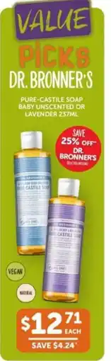 WHOLELIFE catalogue Pure-castile soap baby unscented or lavender offer
