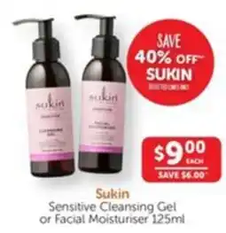 WHOLELIFE catalogue Sensitive Cleansing Gel or Facial Moisturiser offer