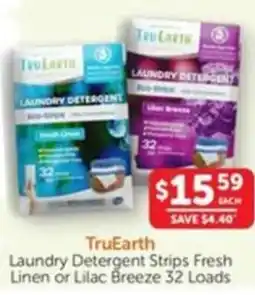 WHOLELIFE catalogue TruEarth Laundry Detergent Strips Fresh Linen or Lilac Breeze offer
