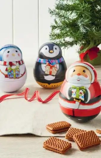 Coles Christmas Wobblers Cream Biscuit Tin 60g offer