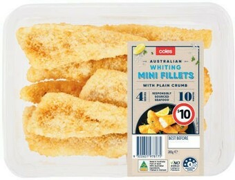 Coles Australian Whiting Mini Fillets with Plain Crumb 285g