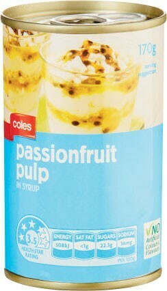 Coles Coles Passionfruit Pulp in Syrup 170g offer