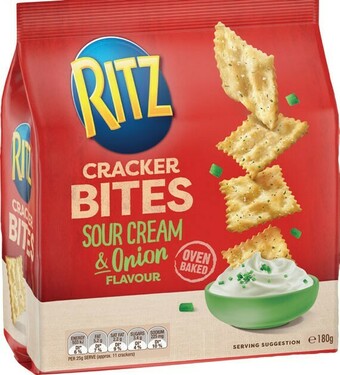 Coles Ritz Cracker Bites Crackers 180g offer