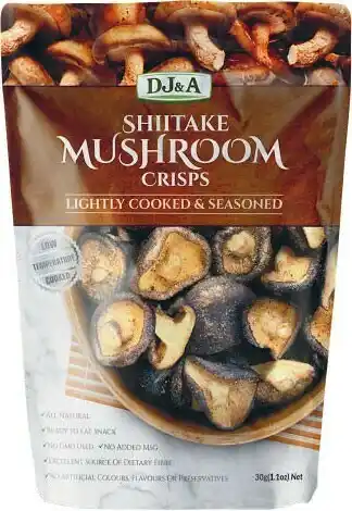 Coles DJ&A Mixed or Shiitake Mushroom Crisps 30g offer