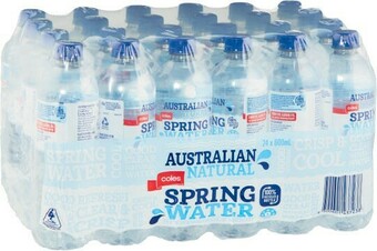 Coles Coles Natural Spring Water 24x600mL offer