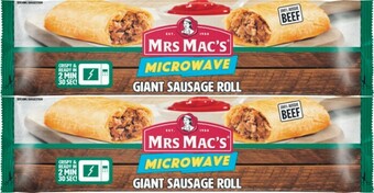 Coles Mrs Mac’s Microwave Frozen Beef Pie or Sausage Roll 175g offer
