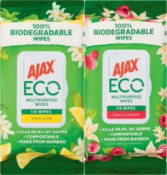 Coles Ajax Eco Multipurpose Wipes 110 Pack offer