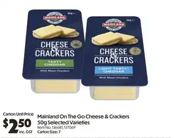 Campbells Wholesale Mainland On The Go Cheese & Crackers offer