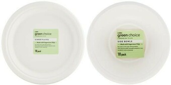 Coles Green Choice Sugarcane Dinner Plates or Bowls 10 Pack offer
