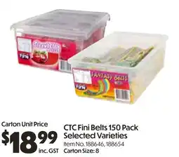 Campbells Wholesale CTC Fini Belts offer