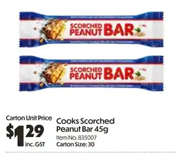Campbells Wholesale Cooks Scorched Peanut Bar offer