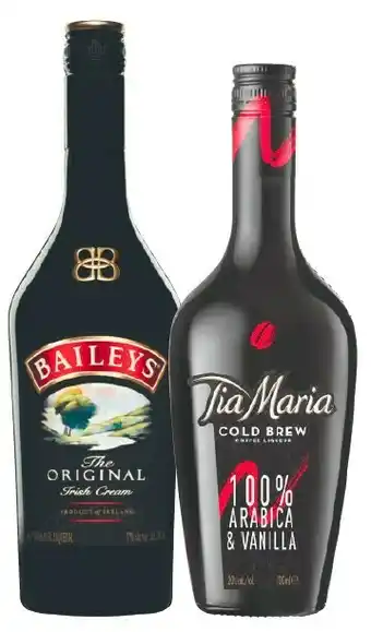 Baileys Irish Cream Liqueur or Tia Maria Coffee Liqueur