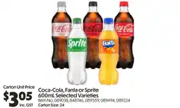 Campbells Wholesale Coca-Cola, Fanta or Sprite offer