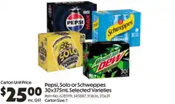 Campbells Wholesale Pepsi, Solo or Schweppes offer