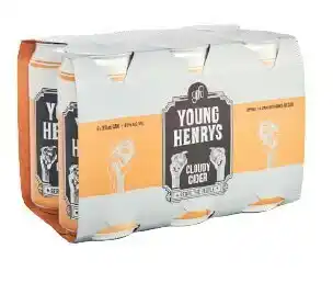 Coles Young Henrys Cloudy Cider Cans 6x375mL offer