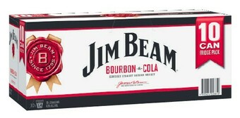 Coles Jim Beam White & Cola Cans 10x375mL offer