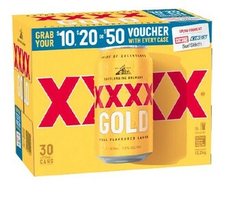 Coles XXXX Gold Block Cans 30x375mL offer
