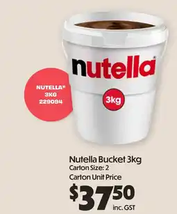 Campbells Wholesale Nutella Bucket offer