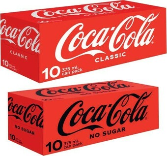 Coles Coca-Cola Soft Drink 10x375mL offer