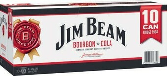 Coles Jim Beam White & Cola Cans 10x375mL offer