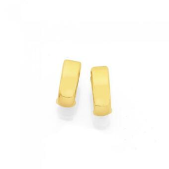 9ct Gold 10mm Polished Huggie Earrings