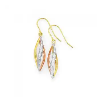 9ct Tri Tone Twist Drop Earrings