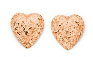 Prouds 9ct Rose Gold 8mm Heart Stud Earrings offer