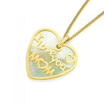 Prouds 9ct Gold 'I Love You Mum' Pendant offer