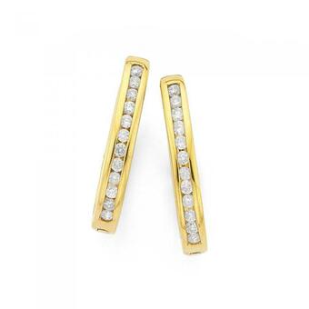 Prouds 9ct Gold Diamond Huggies offer