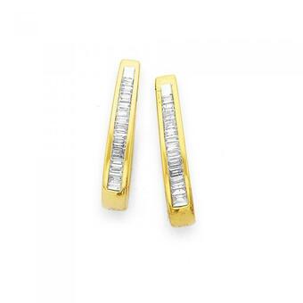 Prouds 9ct Gold Diamond Huggies Earrings offer
