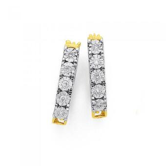 Prouds 9ct Gold Diamond Hoop Earrings offer