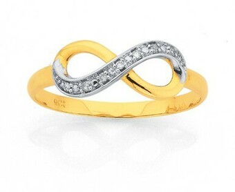 Prouds 9ct Gold Diamond Infinity Ring offer