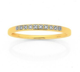 Prouds 9ct Gold Diamond Round Brilliant Cut Fine Bar Band offer