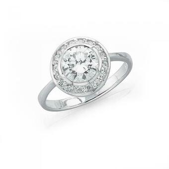 Prouds Sterling Silver Cubic Zirconia Solitaire Ring offer