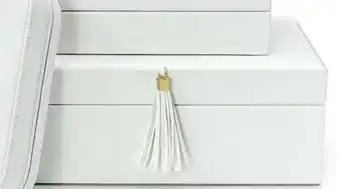 Isabella White Gold Tassel Large Jewellery Box