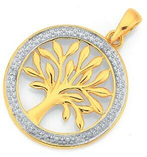 Prouds 9ct Gold Diamond Tree of Life Pendant offer