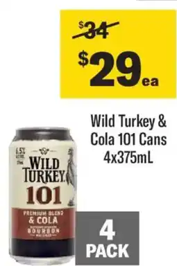 Liquorland Wild turkey & cola offer