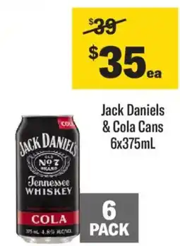 Liquorland Jack daniels & cola offer