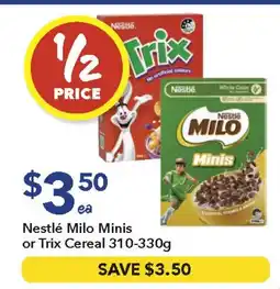 Ritchies Nestlé milo minis or trix cereal offer