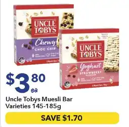 Ritchies Uncle tobys muesli bar varieties offer