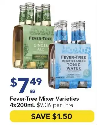 Ritchies Fever-tree mixer varieties offer