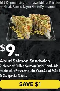 Ritchies Aburi salmon sandwich offer