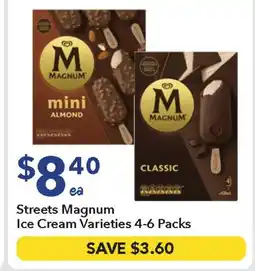 Ritchies Streets magnum ice cream varieties offer