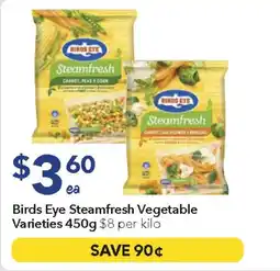 Ritchies Birds eye steamfresh vegetable varieties offer