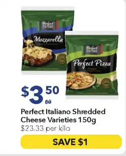 Ritchies Perfect italiano shredded cheese varieties offer